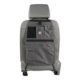 Carhartt seat organizer front view showing pockets and durable finish for organized storage