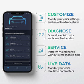 Carista app live data screen displaying sensor values for quick diagnostics