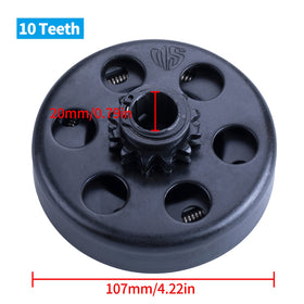 Carkio close-up of clutch teeth and built-in 3/16" key for secure coupling