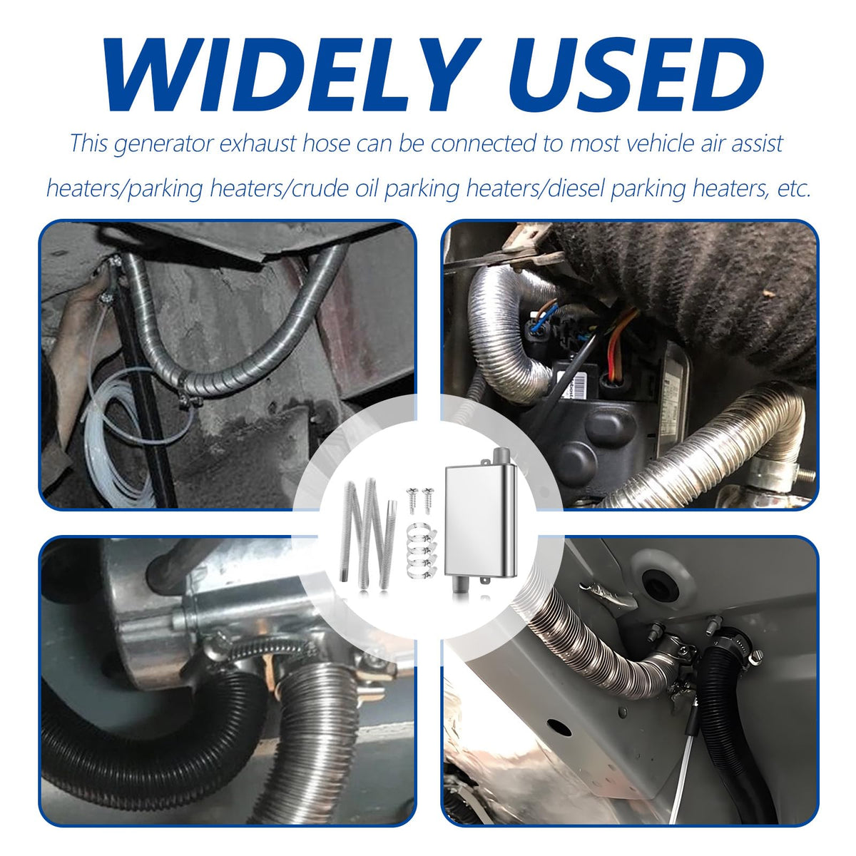 carleef diesel heater exhaust kit fitted in RV showing quieter, safer exhaust discharge