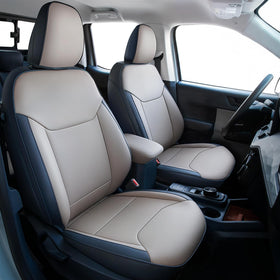 Carlimeki front seats full view showing precise Maverick fit and refined look