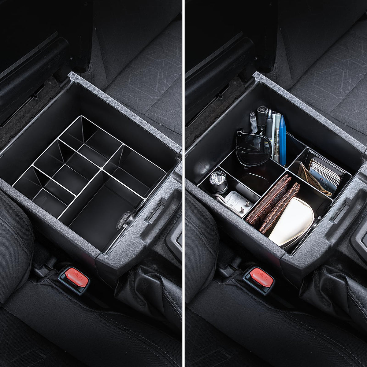 Carlimeki hidden box closeup showing discreet storage for valuables and improved organization