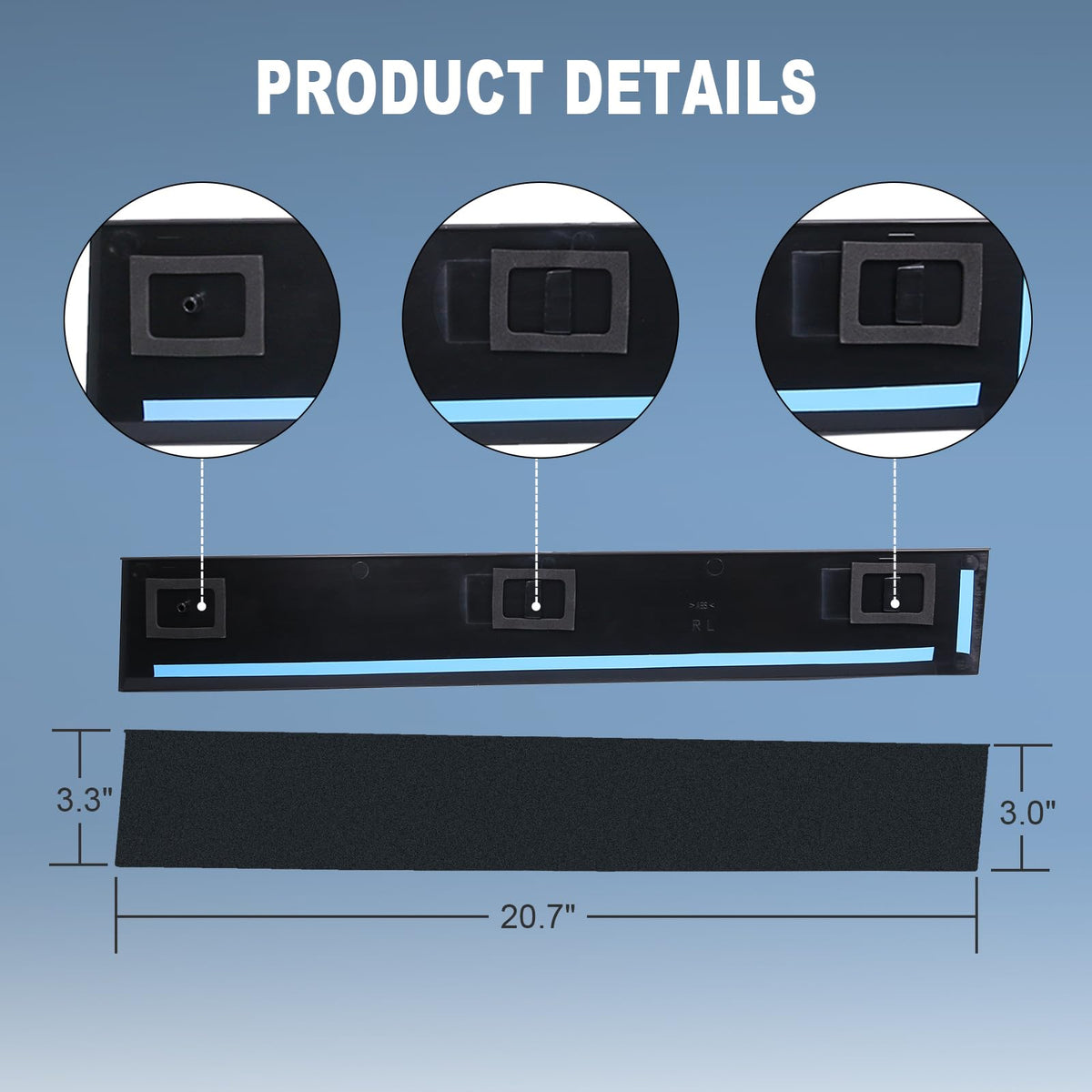 CARMOCAR size comparison shows scale versus vehicle pillar for fit clarity