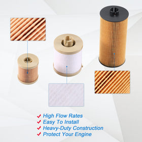 CARMOCAR filters next to ruler for size comparison to verify correct fitment