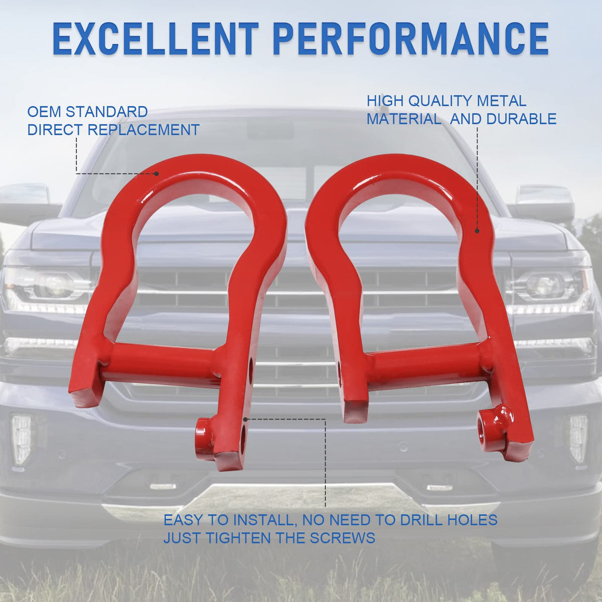 CARMOCAR tow hook installed in bumper demonstrating direct-fit OEM replacement benefit