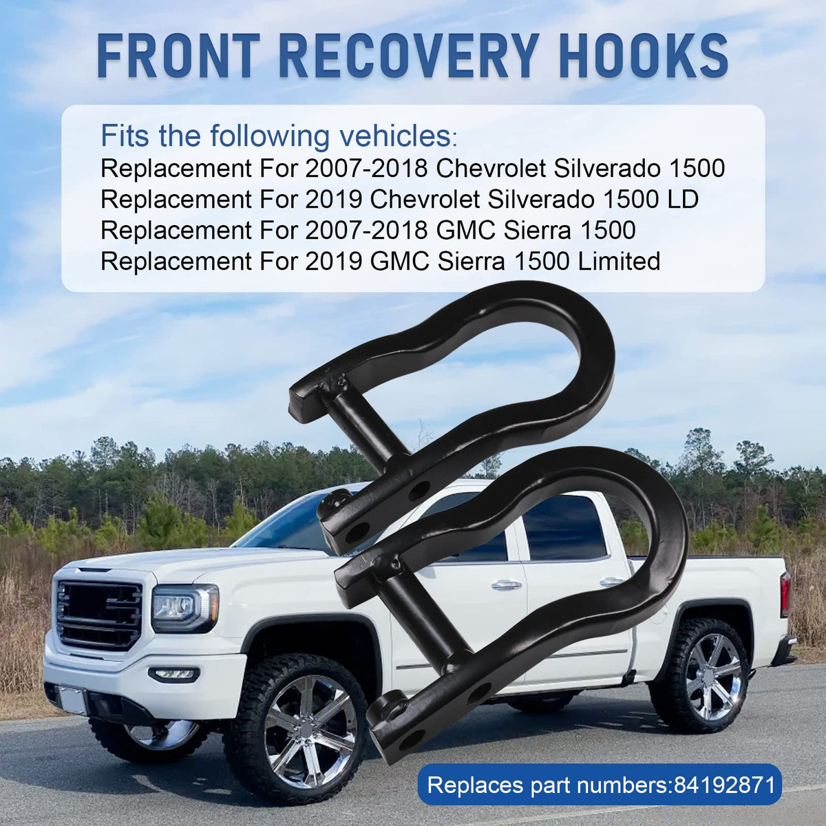 CARMOCAR tow hook mounted on Pontiac bumper showing fitment benefit: direct bolt-on replacement