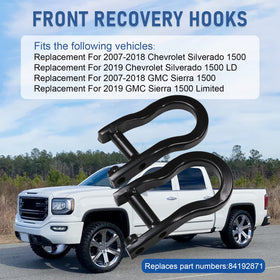 CARMOCAR tow hook mounted on Pontiac bumper showing fitment benefit: direct bolt-on replacement