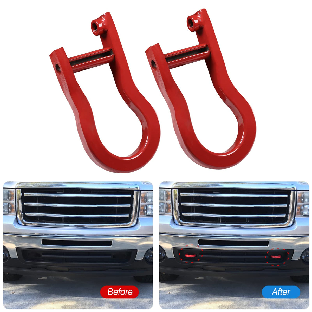 CARMOCAR tow hook next to ruler showing size and fit for accurate compatibility benefit