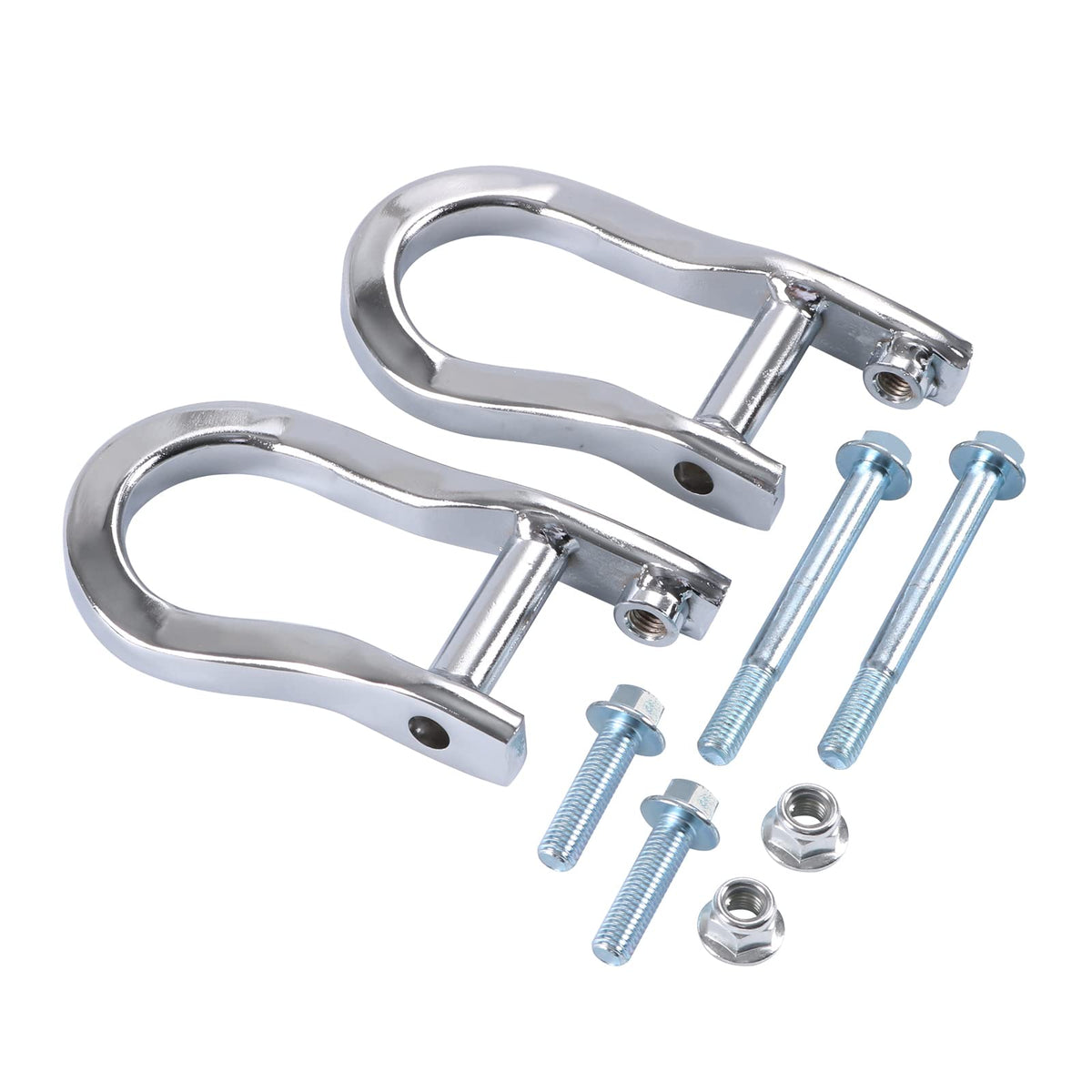 CARMOCAR front tow hook chrome finish showing vehicle-ready strength