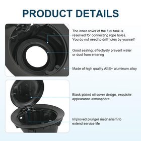 CARMOCAR gas cap door installed on Dodge Challenger demonstrating precise fit