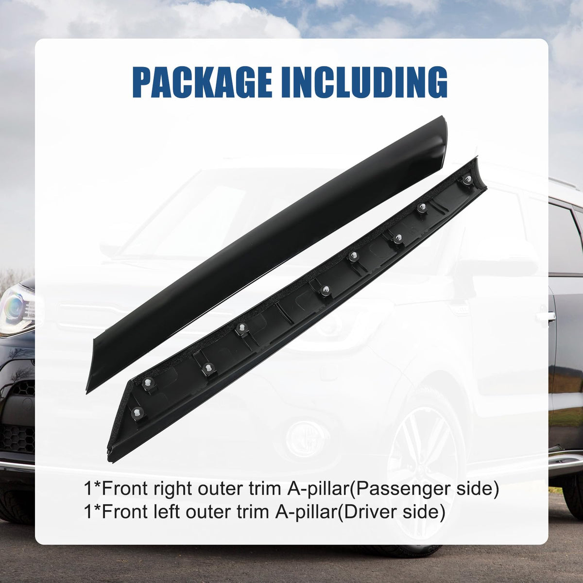 CARMOCAR installed driver-side A-pillar trim showing seamless integration and noise reduction