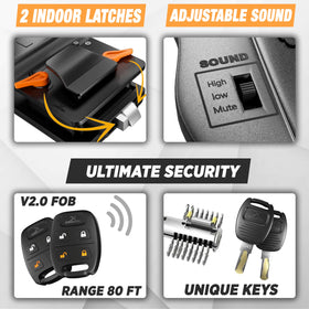 CARMTEK two V5.0 key fobs and four unique mechanical keys for varied access options