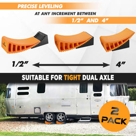 CARMTEK levelers in use at campsite enabling fast stable setup