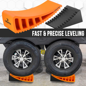 CARMTEK leveler beside ruler showing compact length for tight axles