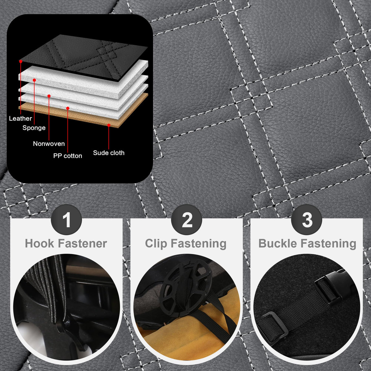 CAROMOP seat covers installed in SUV lifestyle scene for polished interior