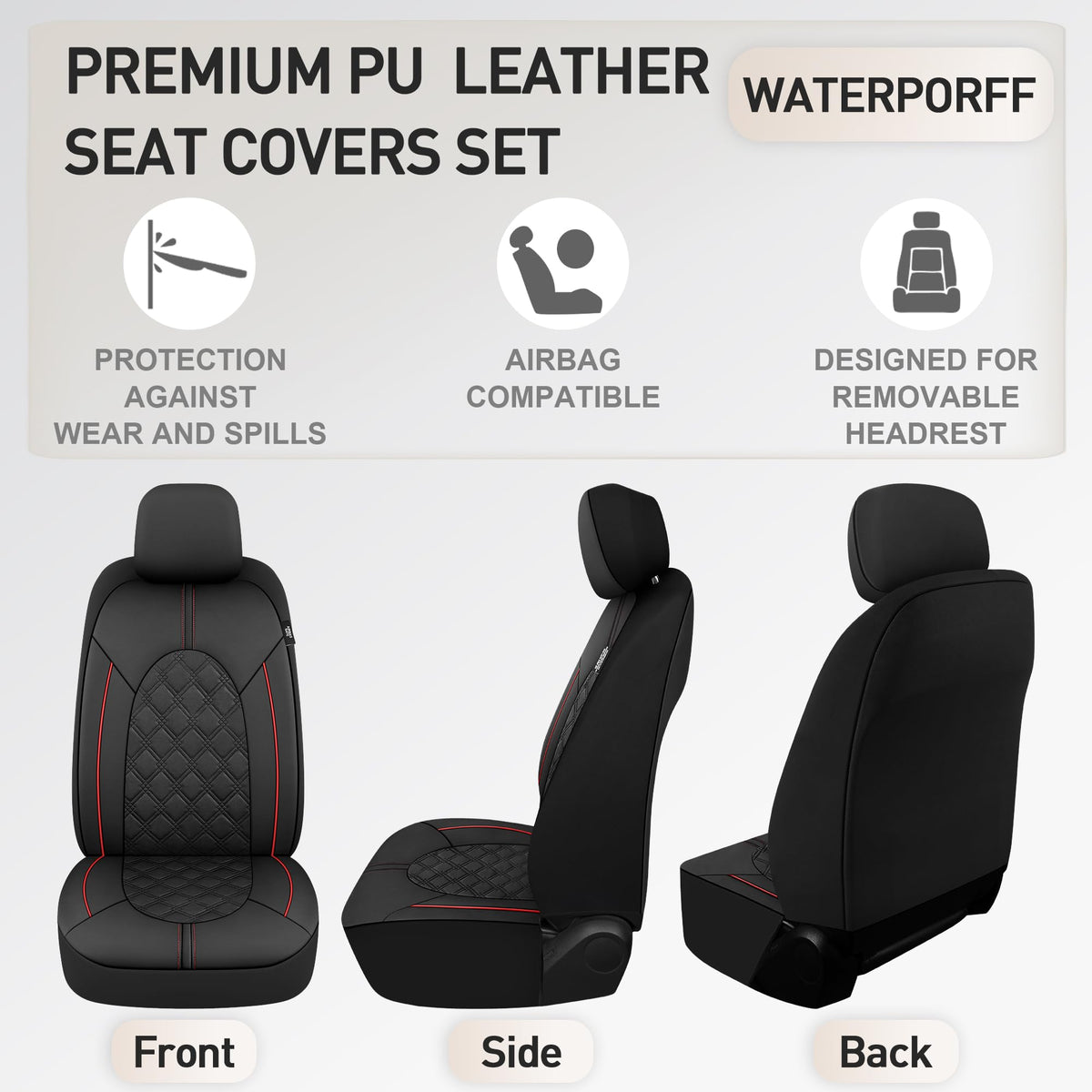 CAROMOP side seam detail demonstrating airbag compatibility and safety
