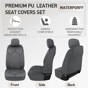 CAROMOP wipe-clean demo with water drops showing waterproof protection