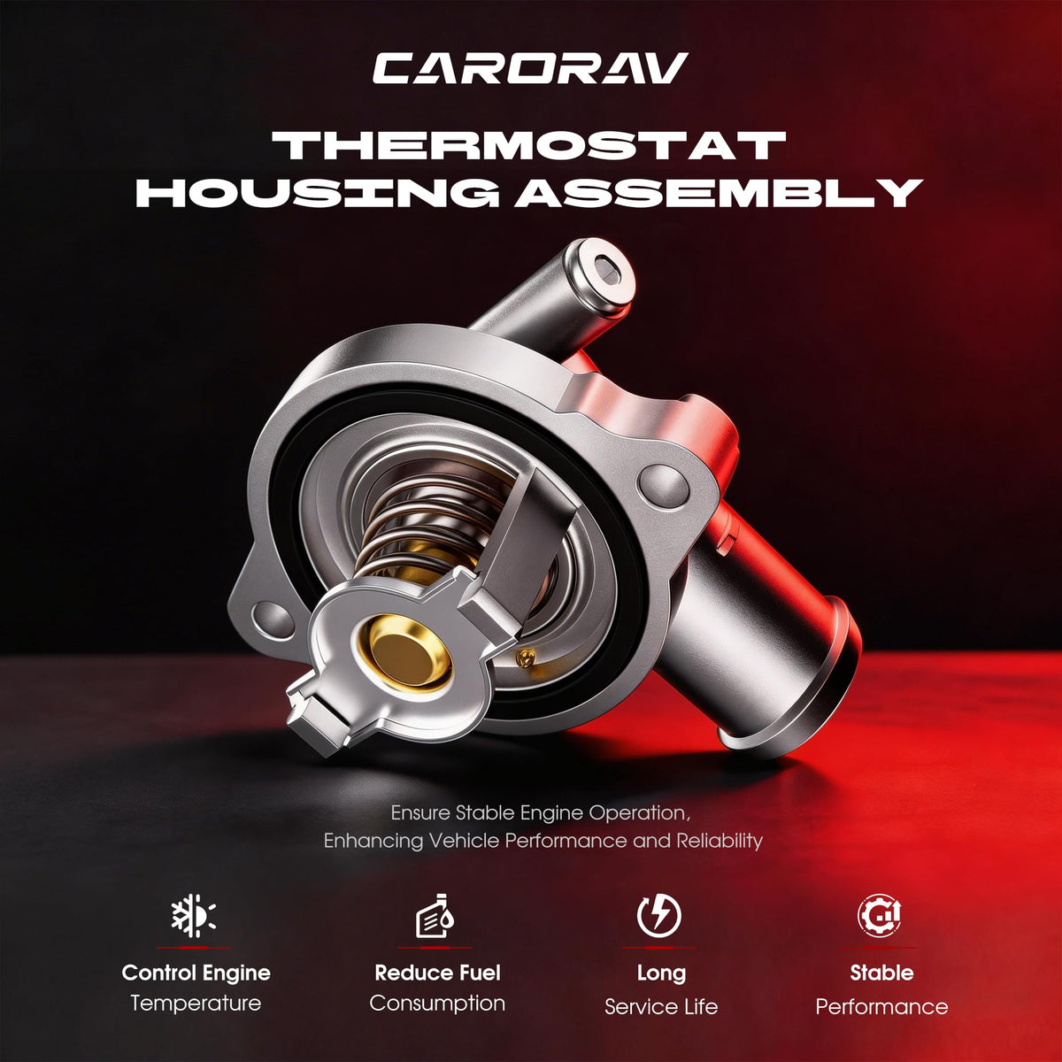 CARORAV mounted on engine showing direct-fit installation and improved coolant flow