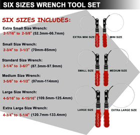CAROTUPY set of six wrenches arranged by size for easy selection