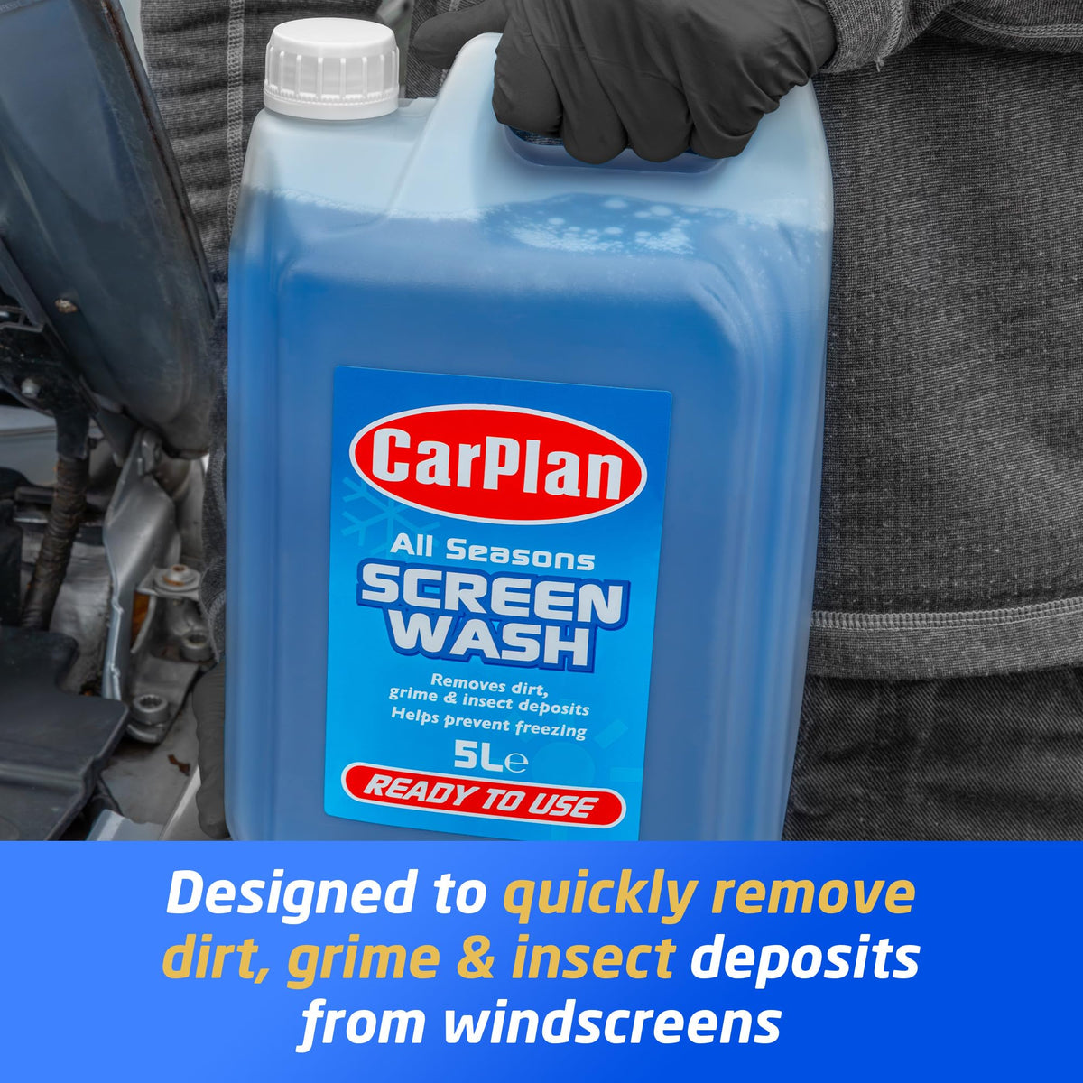 CarPlan close-up of liquid to illustrate fast cleaning action