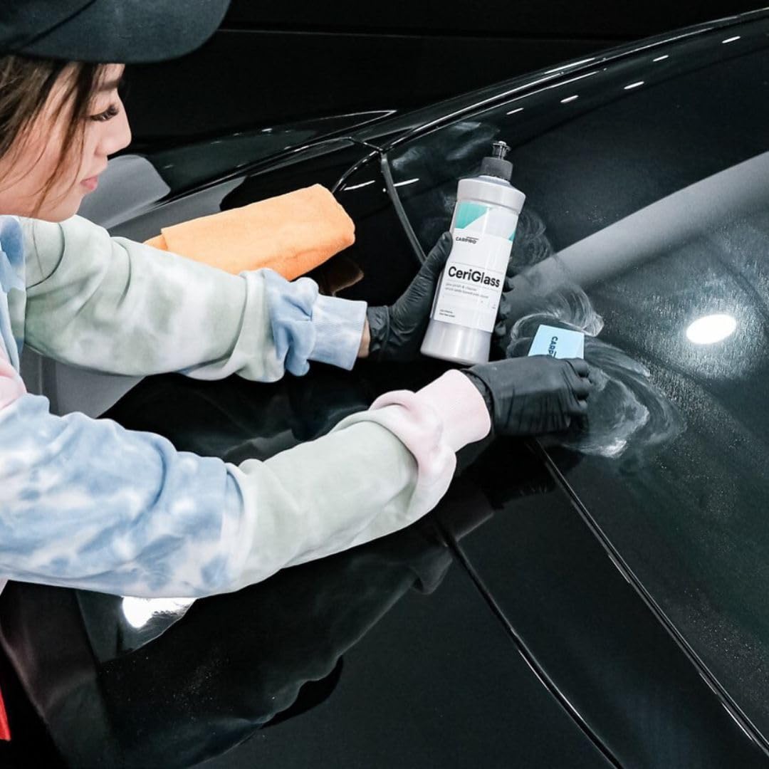 CARPRO before and after windshield comparison showing improved clarity