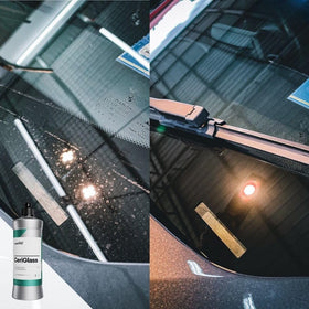 CARPRO used with dual-action polisher showing safe finish on glass