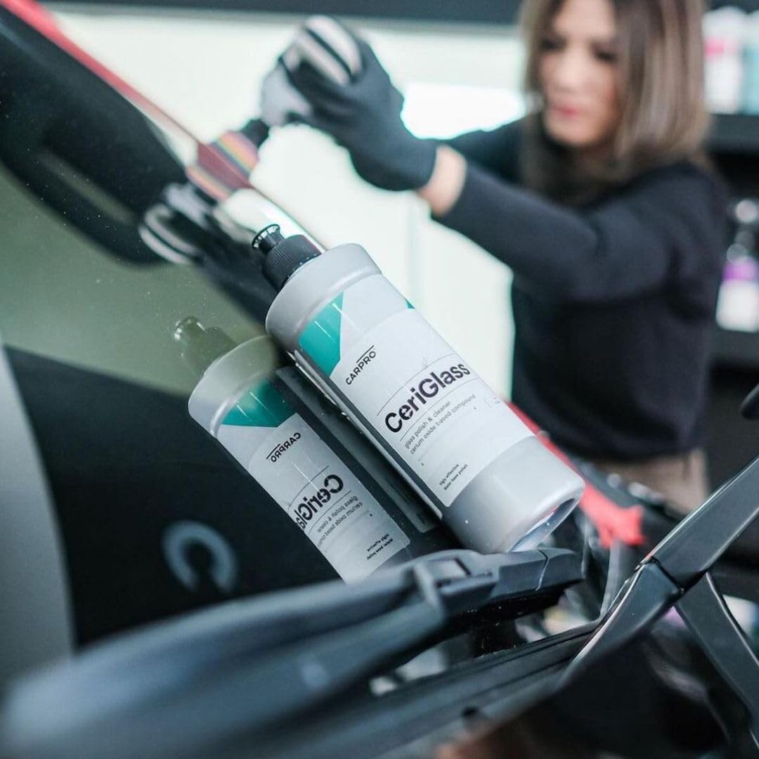 CARPRO polished side window demonstrating streak-free visibility