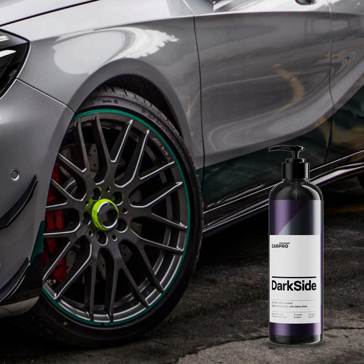 CARPRO DarkSide label close-up highlighting features and easy use