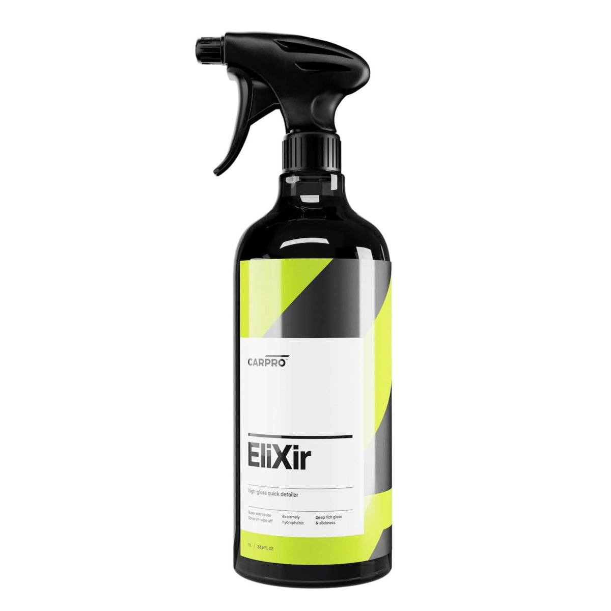 CARPRO EliXir front bottle view showing product and sprayer, highlights easy use
