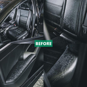 CARPRO InnerQD used on dashboard showing dust removal and reduced glare benefit