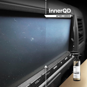 CARPRO InnerQD being sprayed onto a microfiber for quick cleaning benefit