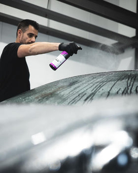 CARPRO IronX applied to glass showing streak-free iron removal