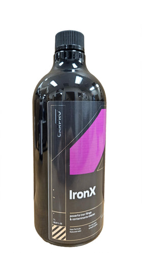 CARPRO IronX next to a ruler showing 1L bottle size and storage benefit