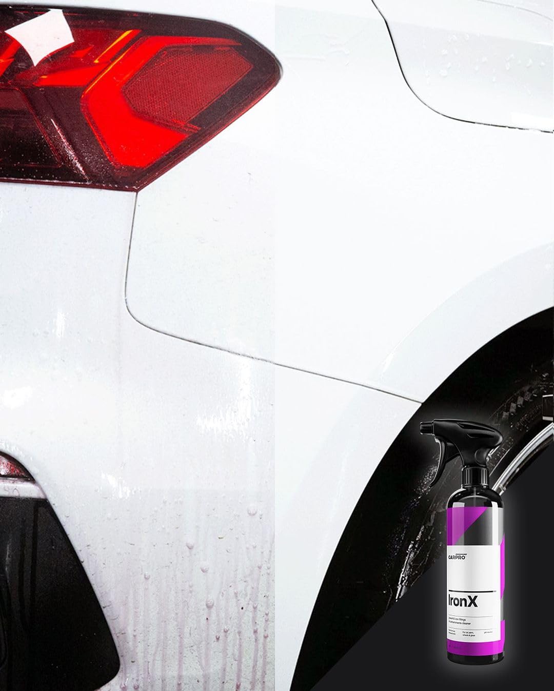 CARPRO IronX cleaning wheel close-up removing brake dust effectively