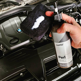 CARPRO PERL Coat before and after exterior trim demonstrating color restoration
