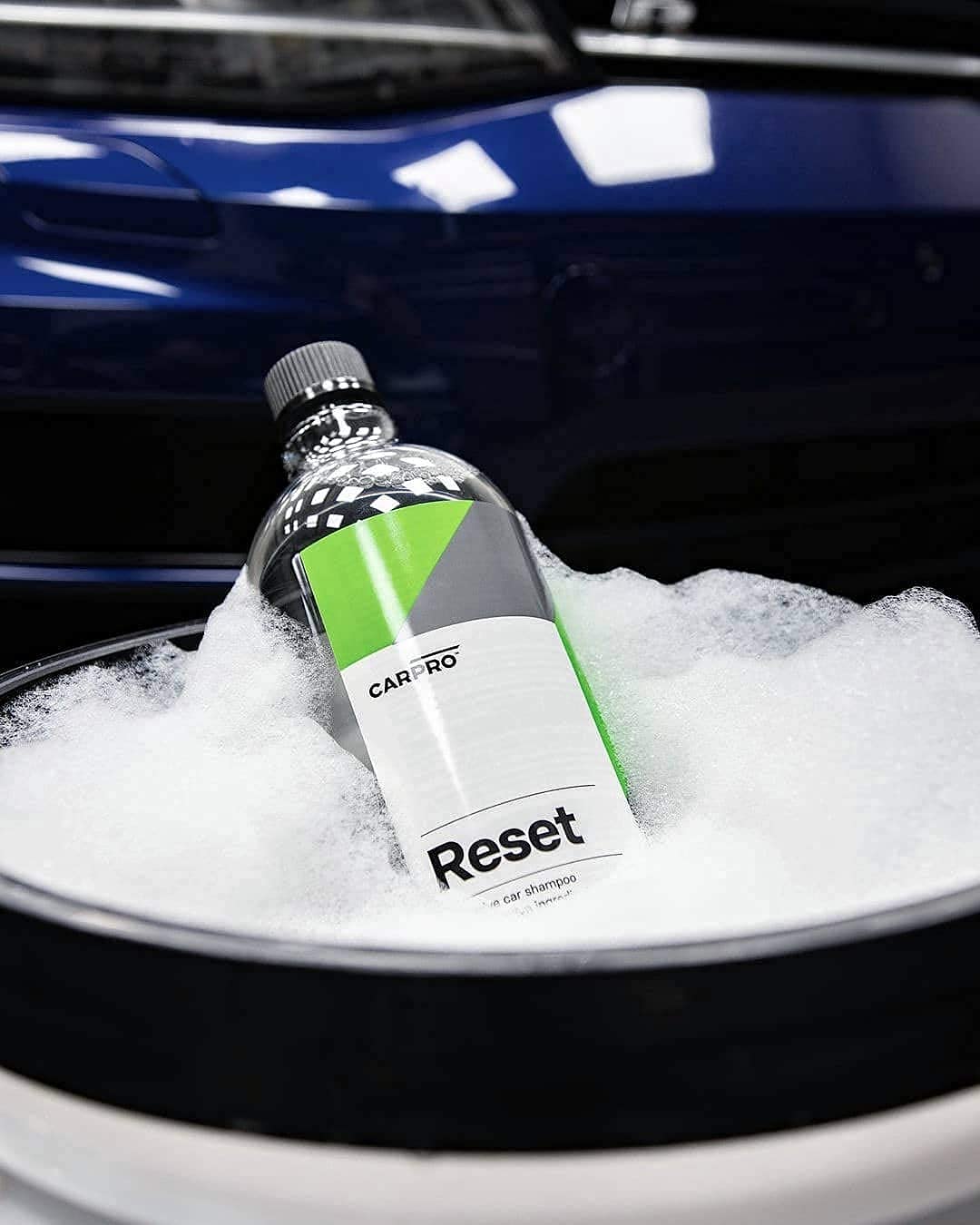 CARPRO Reset bottle texture close-up emphasizing premium formula and purity