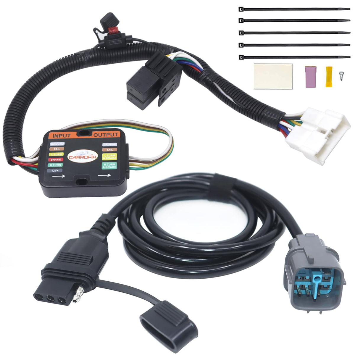 CARROFIX rear connector view showing clean plug-in fit and quick installation benefit