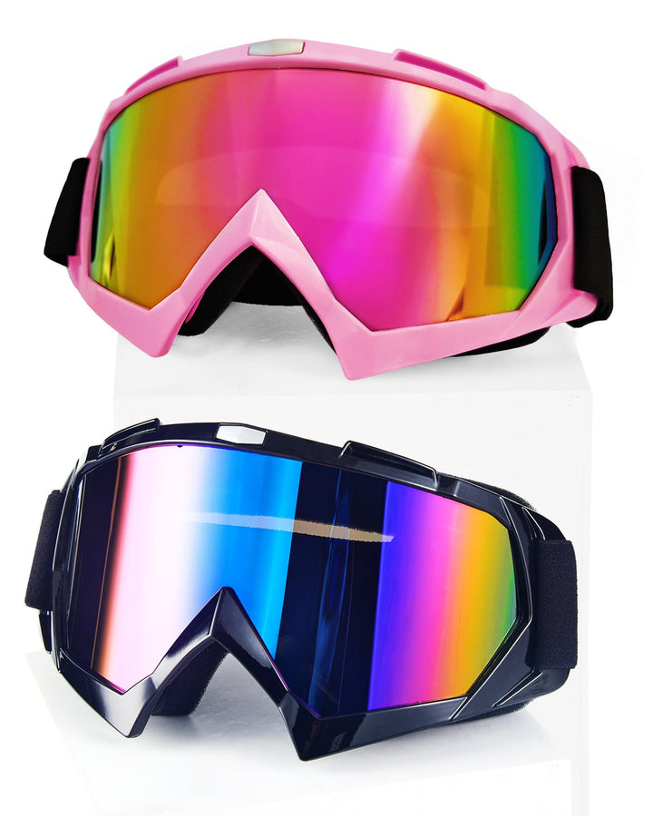 Carsories front view of goggles showing full coverage and protection
