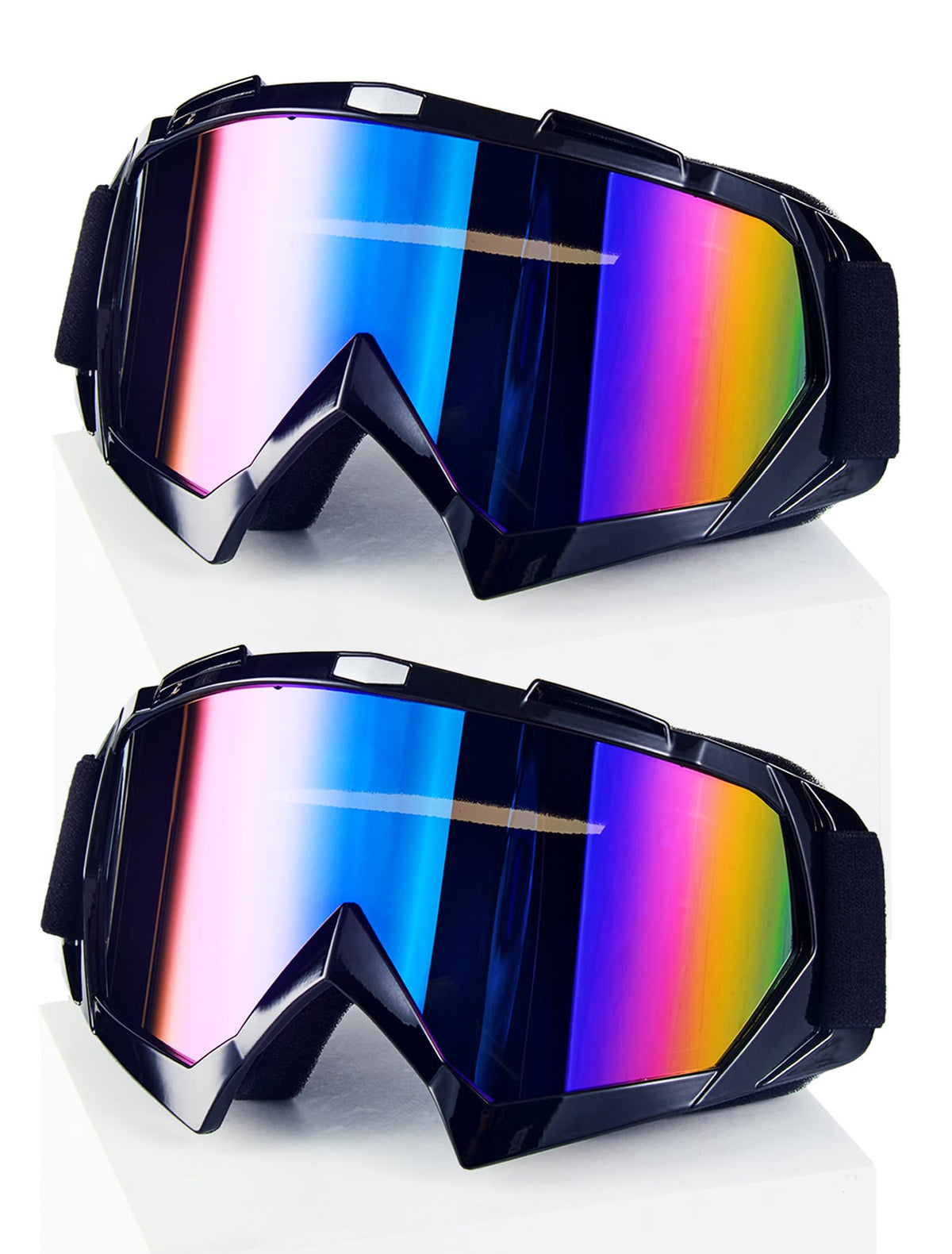 Carsories front view of goggles showing full-face protection and clear lens