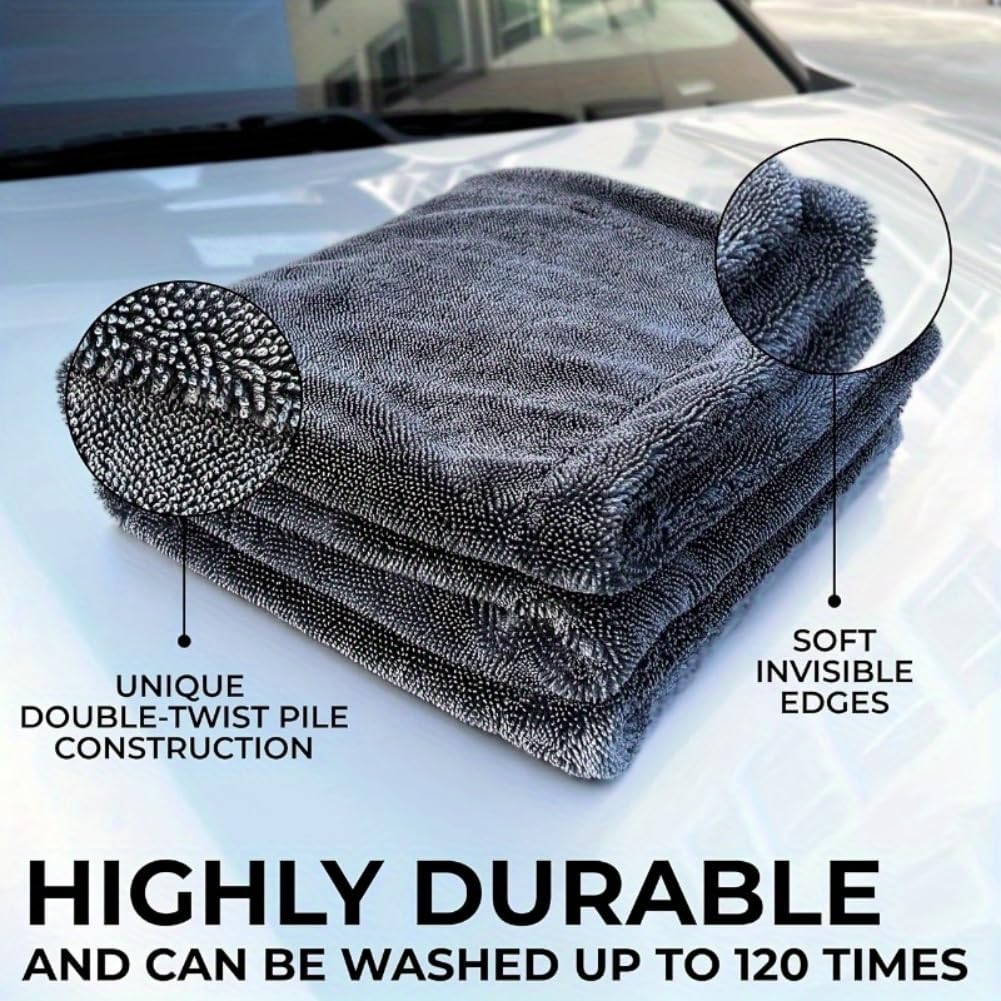 Cartisen towel used on washed car leaving paint dry and lint-free finish