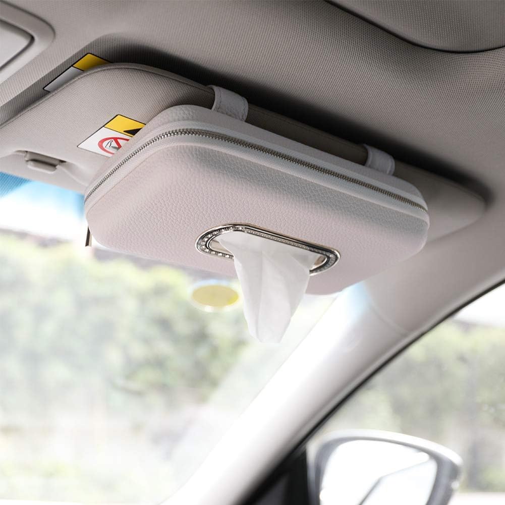 Cartisen front view of grey tissue holder showing tidy design and easy access