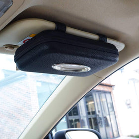 Cartisen front view showing compact black PU leather holder and easy access