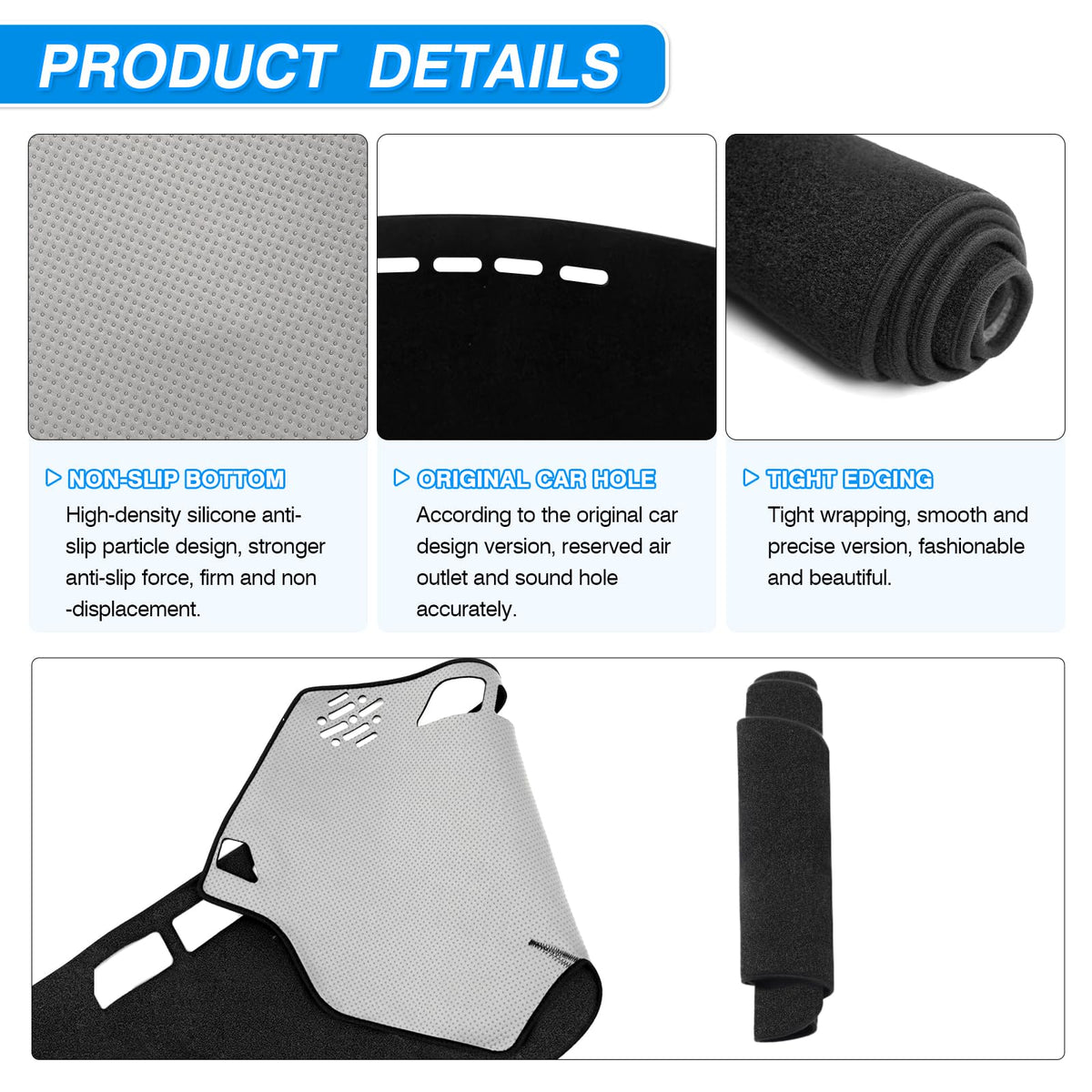 CARTIST adhesive strips and fasteners for secure, non-slip installation
