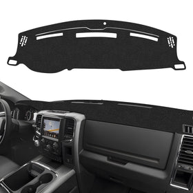 CARTIST dash cover front overview showing fitted low-glare surface and benefits