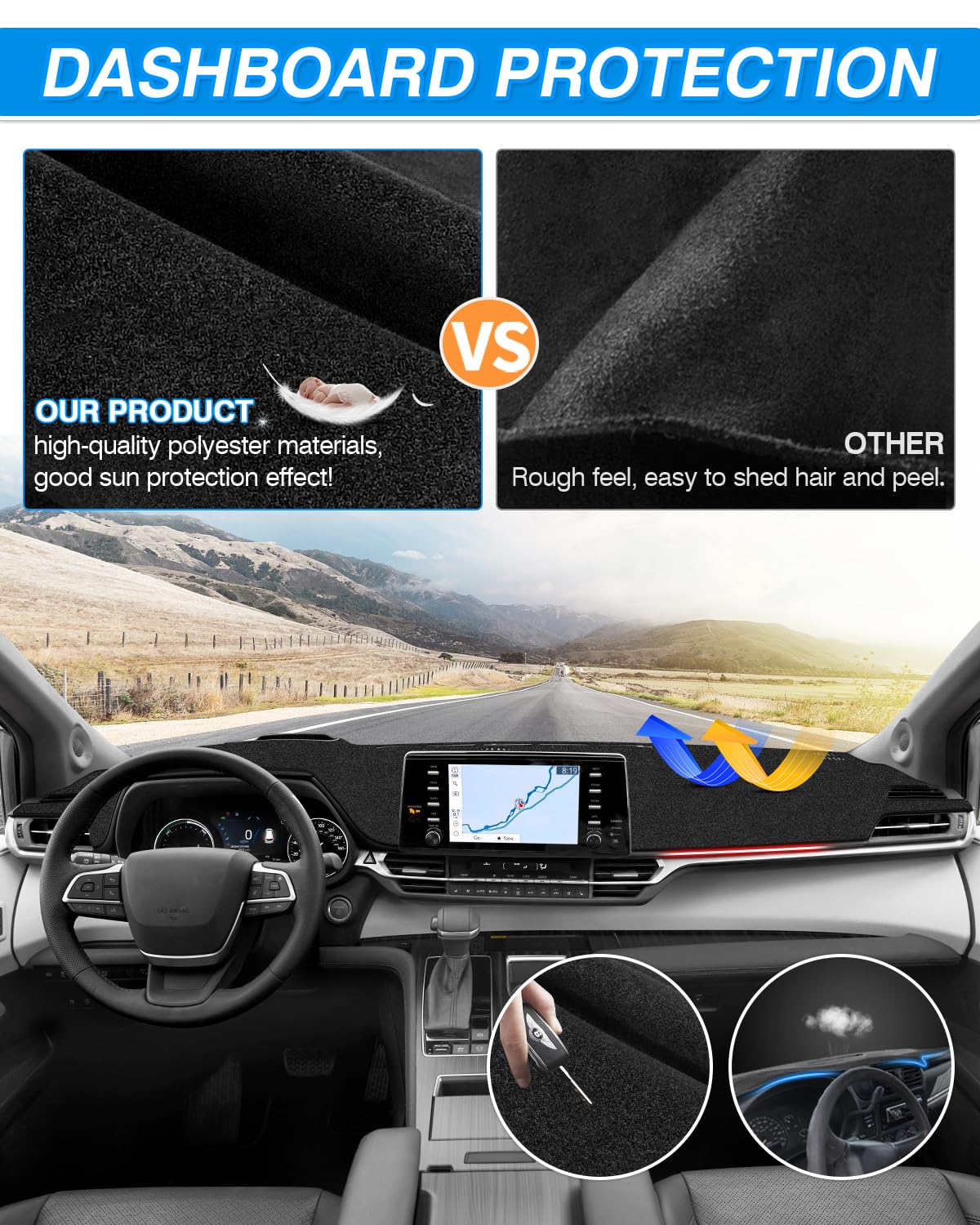 CARTIST side profile showing low profile and scale against dash for neat fit