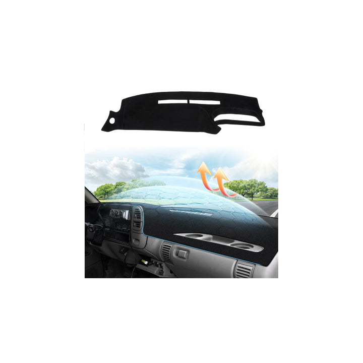 CARTIST front view of dash cover showing fit and finished edges for clean protection