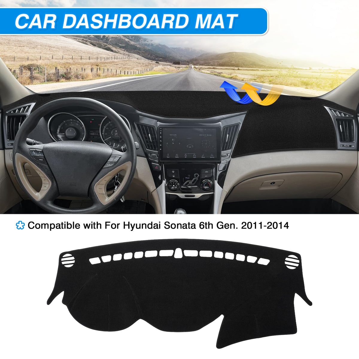 CARTIST installed cover reducing windshield glare and improving visibility