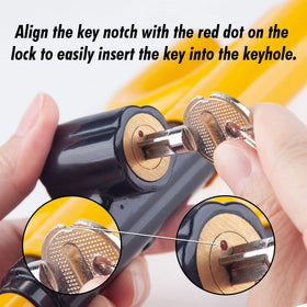 CARTMAN lock extended to show adjustable length and fit range