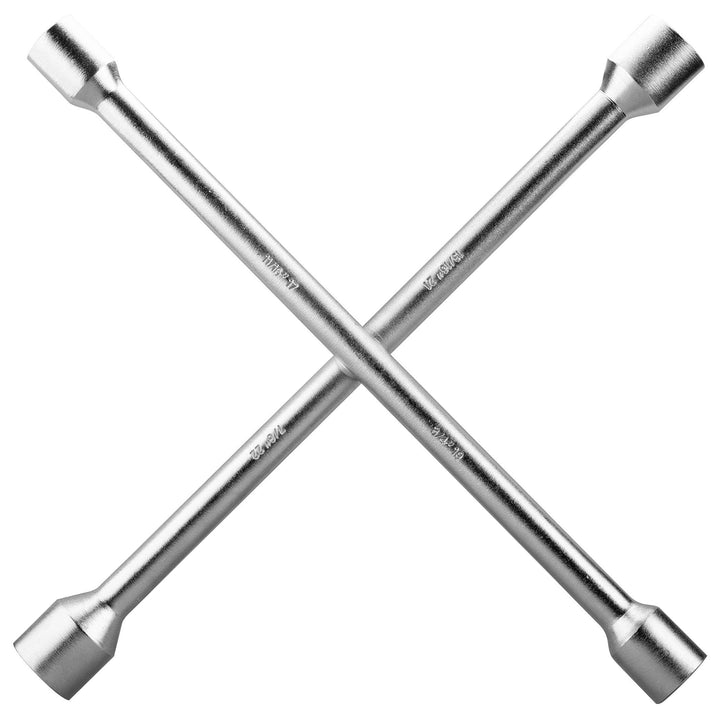 CARTMAN front view of 4-way cross wrench showing four sockets and sturdy arms for versatility