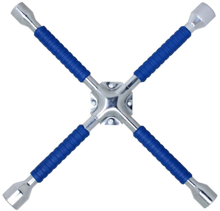 CARTMAN front view of 4-way cross wrench showing four sockets and stable cross shape for quick use